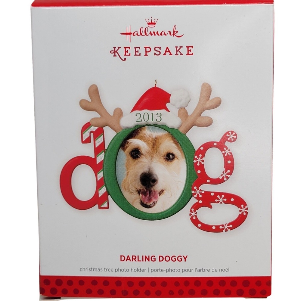 Hallmark Christmas Ornament Red Darling Doggy Picture Photo Holder 2013 Keepsake